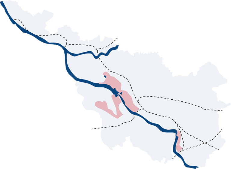 Karte des Netzes der Hafeneisenbahn